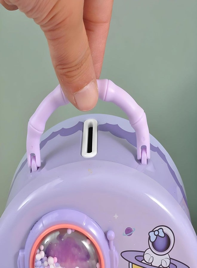 SQUICKLE Creative Cute Cartoon Money Bank || oney Saving Bank with Coin Slot, Plastic Piggy Bank for Boys & Girls (Pack of 1) (Space Piggy Bank - Blue) - Image 3